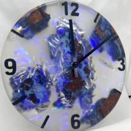 Epoxy Wall Clock, Resin Wood Gift, Burr Clock - thumbnail 2