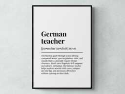 German Teacher Funny Definition Job Work Gift Wall Art Print - thumbnail 1
