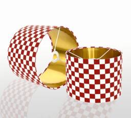 New Luxury Hq Red & White Chess Pattern Combination Squre Box Lining Lamp Shade Pendant Light With Metallic