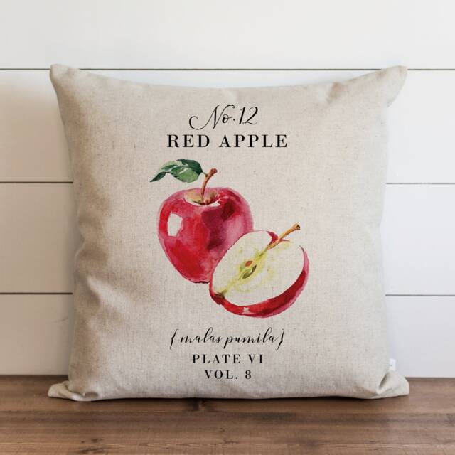 Red Apple Pillow Cover - 18 X 20 Botanical Floral Herbs Spring Home Decor Summer Throw Garden - image 1