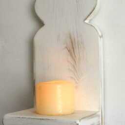 Moroccan Wall Sconce Reclaimed Wood Islamic Candle Holder - thumbnail 3