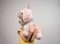 Knitted Lama Pillow Toy Handmade Crochet Amigurumi Gift - thumbnail 1