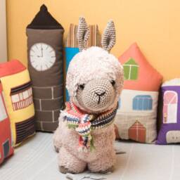 Knitted Lama Pillow Toy Handmade Crochet Amigurumi Gift - thumbnail 2