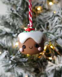 Adorable Christmas Cake Tree Decoration - Handmade Polymer Clay Ornament, Cute Holiday Gift For