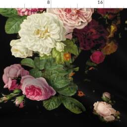 Moody Gothic Floral Curtain Panel - Vintage Garden English Roses Victorian Chintz Custom Dark By Eti_Enne - thumbnail 4