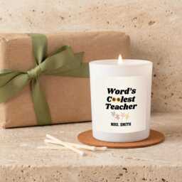 World's Coolest Teacher Gift, Personalised Candle, Custom Thank You Gift For - thumbnail 3