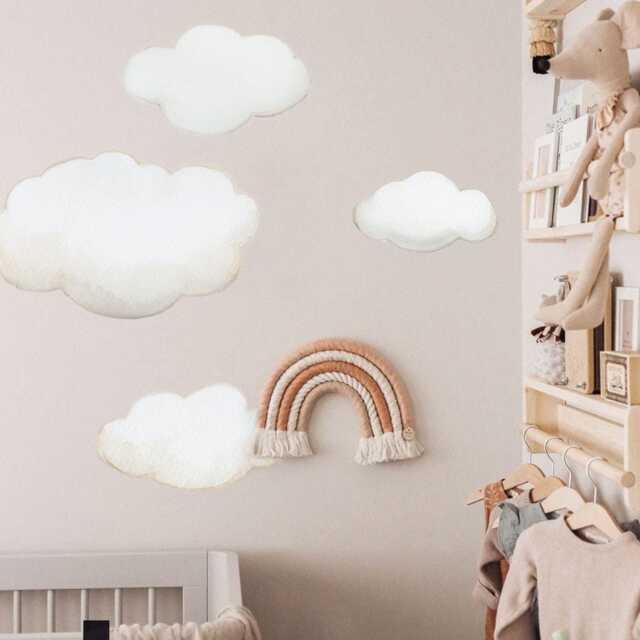 Repositionable Fabric Wall Decal, Clouds, Nursery Wall Decal, Watercolor Clouds, Clouds Sticker, Stickers - image 1