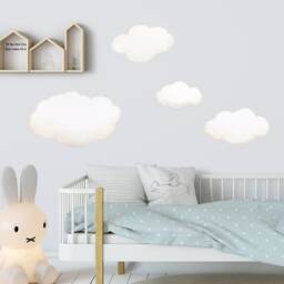 Repositionable Fabric Wall Decal, Clouds, Nursery Wall Decal, Watercolor Clouds, Clouds Sticker, Stickers - thumbnail 2