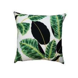 Tropical Cushion Covers, Cover Only, Black Palm Leaf Cushions, Designer Scatter Throw & Green Cushions - thumbnail 1