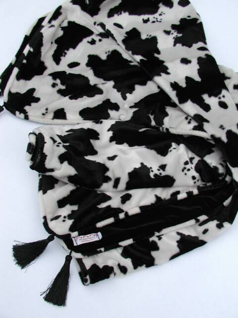 Cow Print Blanket, Black & White, Velvet Ranch Home D??cor, Jersey Print, Western Throw, Sofa Throw Blanket - image 1