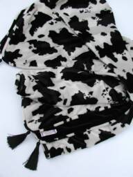 Cow Print Blanket, Black & White, Velvet Ranch Home D??cor, Jersey Print, Western Throw, Sofa Throw Blanket - thumbnail 1