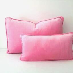 Baby Candy Pink Velvet Pillow Cover, Cushion Cover - thumbnail 3