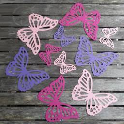 10 Giant Paper Butterflies Placecard Backdrop Wall Decoration - thumbnail 3