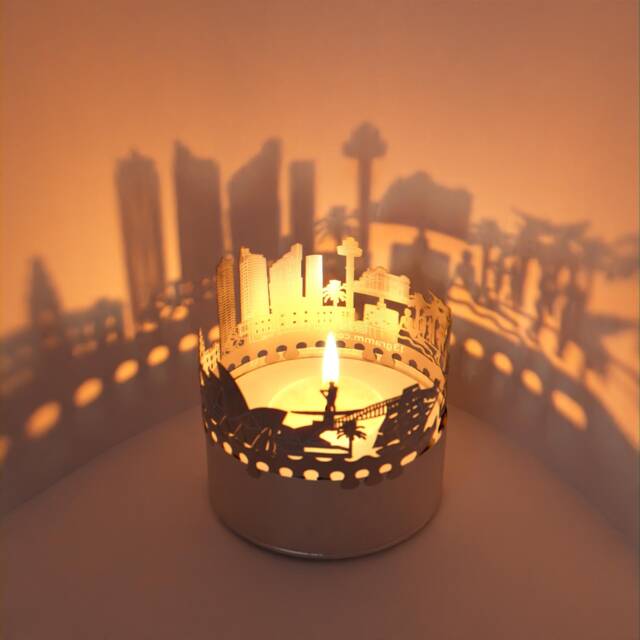 Sydney Skyline Shadow Play Captivating Candle Attachment Souvenir For Fans - Projects Iconic Silhouettes Perfect Gift Idea - image 1