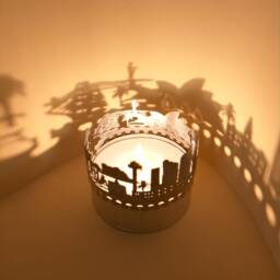 Sydney Skyline Shadow Play Captivating Candle Attachment Souvenir For Fans - Projects Iconic Silhouettes Perfect Gift Idea - thumbnail 3