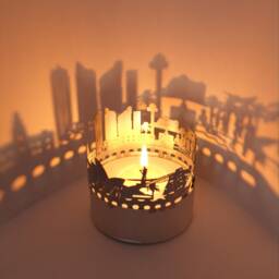Sydney Skyline Shadow Play Captivating Candle Attachment Souvenir For Fans - Projects Iconic Silhouettes Perfect Gift Idea