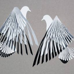 Dove Metal Wall Art Kirigami Bird Sculpture, Shadow Effect - thumbnail 2