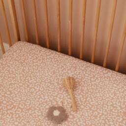 Leopard Crib Sheet, Vintage Naturel Pinky Baby Tiger Nursery Sheet - thumbnail 3