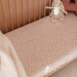 Leopard Crib Sheet, Vintage Naturel Pinky Baby Tiger Nursery Sheet - thumbnail 4