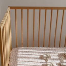 Leopard Crib Sheet, Vintage Naturel Pinky Baby Tiger Nursery Sheet - thumbnail 2