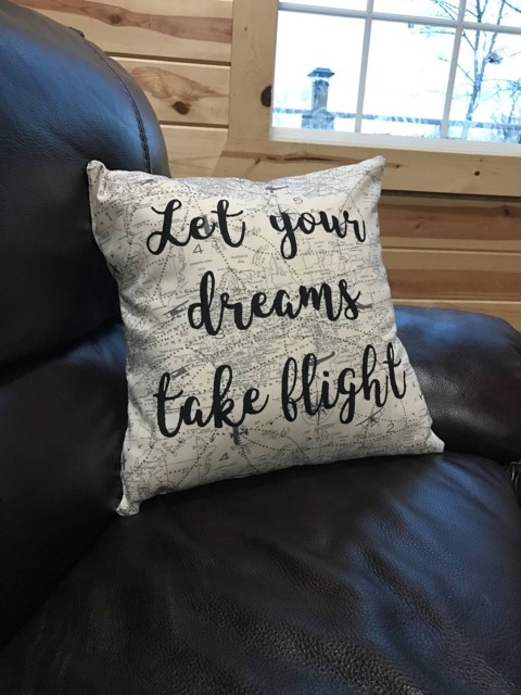 "Airplane Pillow ""Let Your Dreams Take Flight" - image 1