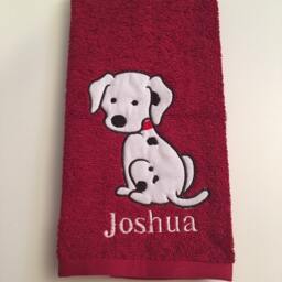 Firetruck & Dalmatian Hand Towels - For Your Little Fireman Set Of Two - thumbnail 3