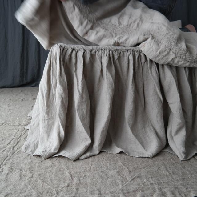 Linen Bed Skirt Dust Ruffle. Linen Bedskirt. Handmade By Mooshop.new20 - image 1