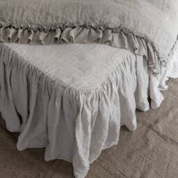 Linen Bed Skirt Dust Ruffle. Linen Bedskirt. Handmade By Mooshop.new20 - thumbnail 2