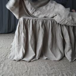 Linen Bed Skirt Dust Ruffle. Linen Bedskirt. Handmade By Mooshop.new20 - thumbnail 1