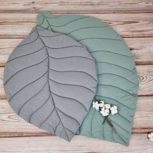 Organic Cotton Leaf Baby Play Mat Nursery Decor - image 1