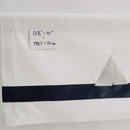 Nautical Valance Curtain - Beach Hut Lake House Blue & White Sea Life Theme Decor, Cabin Custom Rod Pocket Contemporary - thumbnail 4