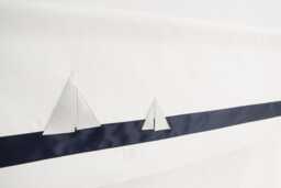 Nautical Valance Curtain - Beach Hut Lake House Blue & White Sea Life Theme Decor, Cabin Custom Rod Pocket Contemporary