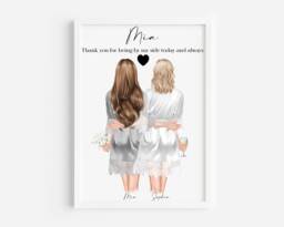 Personalised Bridesmaid Print, Maid Of Honour Print, Bridesmaid Gift, Bride Keepsake, Thank You Gift, Maid Gift - thumbnail 1