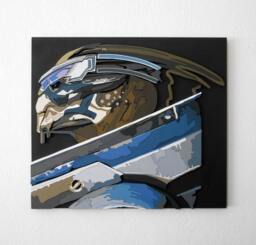 Garrus Vakarian Art Portrait, 3D Wall Decor, Scroll Saw Art, Wood Video Game - thumbnail 1