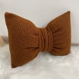 Green Boucl?? Bow Pillow Cotton Coquette Accent Cushion - thumbnail 4