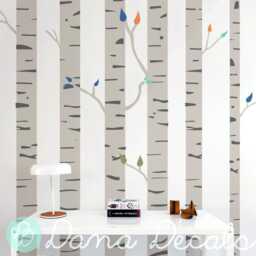 Birch Tree Forest Wall Decals - Whimsical Nursery Decor - thumbnail 1