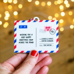 Personalised Postcard Christmas Tree Decoration, Bauble, Custom Message Xmas Decoration - thumbnail 3