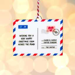 Personalised Postcard Christmas Tree Decoration, Bauble, Custom Message Xmas Decoration - thumbnail 4