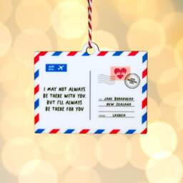 Personalised Postcard Christmas Tree Decoration, Bauble, Custom Message Xmas Decoration - thumbnail 2
