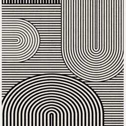 Black & White Area Rug Modern Geometric Washable Carpet - thumbnail 2
