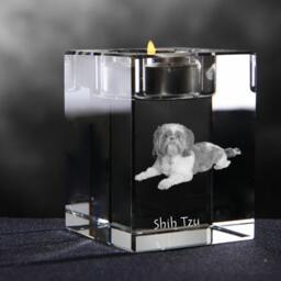Shih Tzu, Crystal Candlestick With Dog, Souvenir, Decoration, Limited Edition, Collection - thumbnail 2