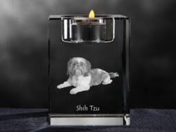 Shih Tzu, Crystal Candlestick With Dog, Souvenir, Decoration, Limited Edition, Collection - thumbnail 1