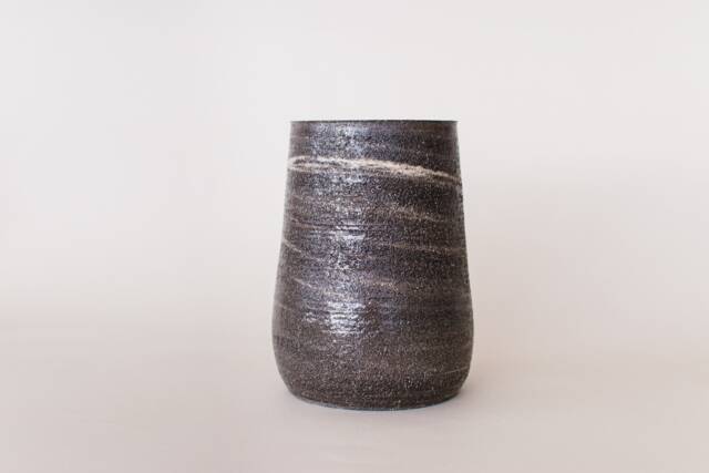 Ceramic Vase, Flower Stoneware Dark Gray Speckled Handmade Ceramic Vase - image 1