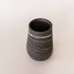 Ceramic Vase, Flower Stoneware Dark Gray Speckled Handmade Ceramic Vase - thumbnail 3