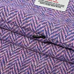 Harris Tweed Cushion Cover - Double Sided With Concealed Ykk Zip Teal & Turquoise Herringbone 100% Wool All Sizes Available - thumbnail 3