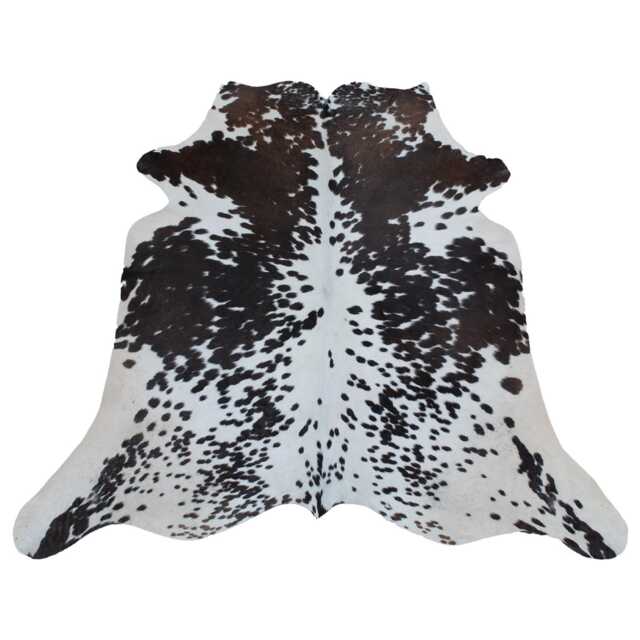 Authentic Cowhide Rug - Dark Brown & White Hair-On Leather - 42 X 42 Inches - image 1