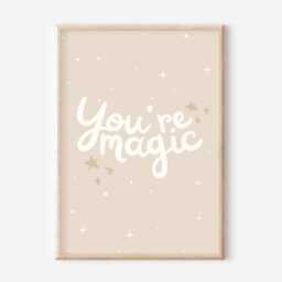 Set Of 3 Muted & Neutral Princess, Castle You're Magic Prints. Perfect For A Girls Room, Nursery Or Playroom - Unframed - thumbnail 3