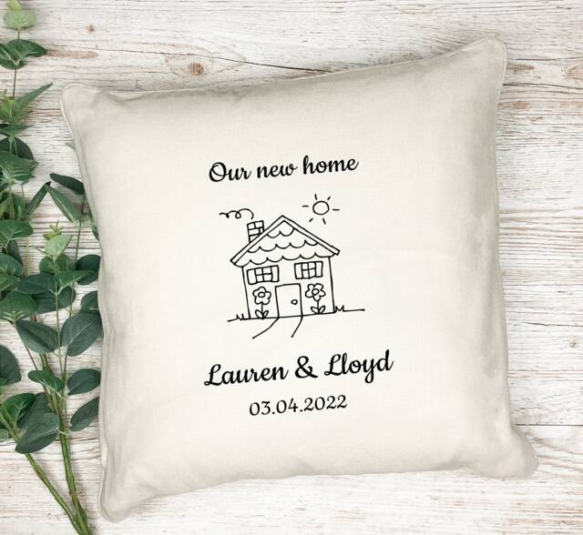 Personalised New Home Cushion Cover, House Warming Gift, First House Present Home Decor - image 1