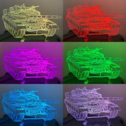 Tank 3D Illusion Smart App Control Night Light Bluetooth, Music, 7&16M Color Mobile App, Made in UK - thumbnail 1
