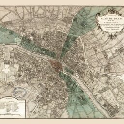 Antique Paris Map Print Vintage City Plan On Canvas Or Matte Paper - thumbnail 2